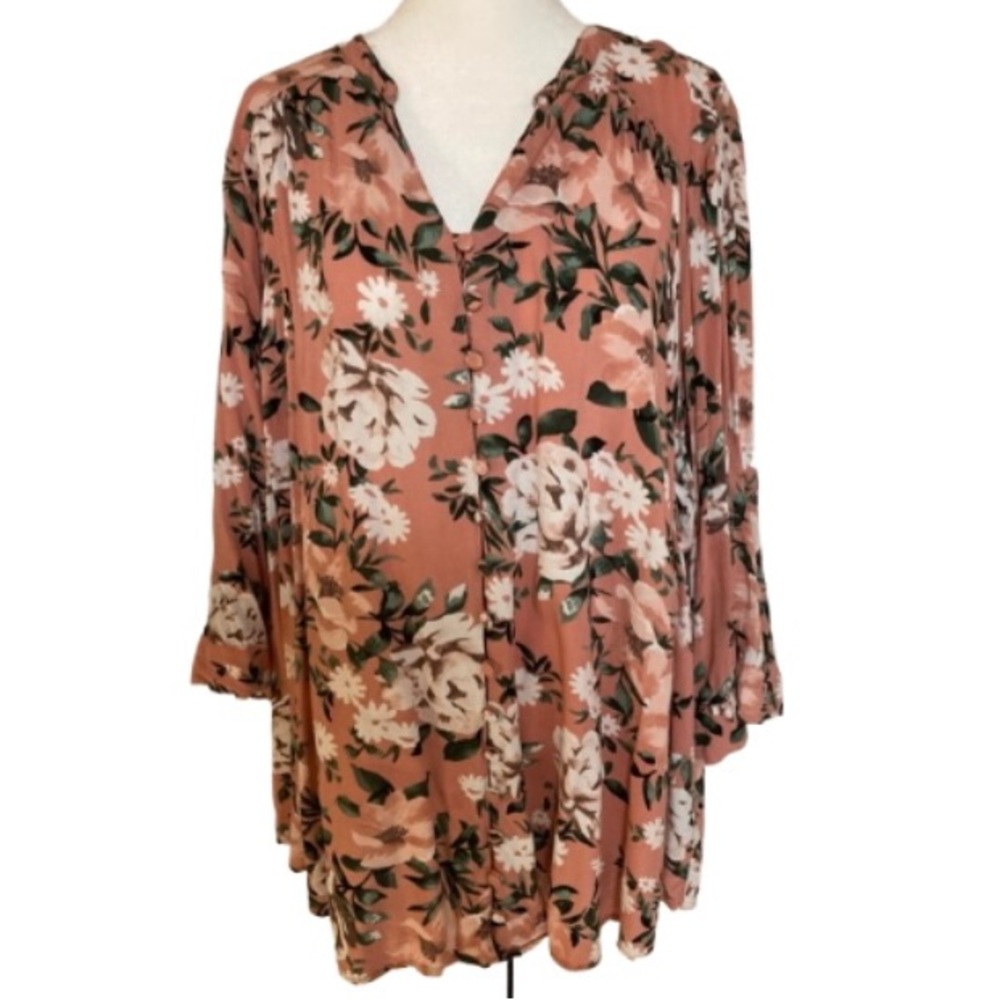 EUC Torrid Harper Multicolor Floral Blouse Plus Size 3X - Picture 2 of 11